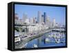 Waterfront and Skyline of Seattle, Washington State, USA-J Lightfoot-Framed Stretched Canvas