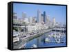 Waterfront and Skyline of Seattle, Washington State, USA-J Lightfoot-Framed Stretched Canvas