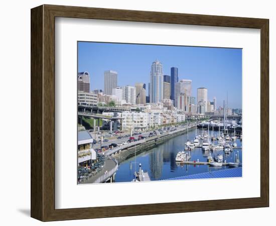 Waterfront and Skyline of Seattle, Washington State, USA-J Lightfoot-Framed Photographic Print