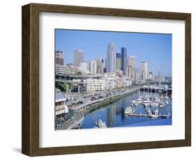 Waterfront and Skyline of Seattle, Washington State, USA-J Lightfoot-Framed Photographic Print