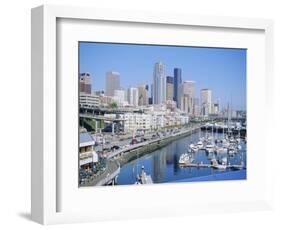 Waterfront and Skyline of Seattle, Washington State, USA-J Lightfoot-Framed Photographic Print