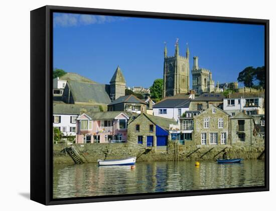 Waterfront at Fowey, Cornwall, England, UK-Julia Bayne-Framed Stretched Canvas