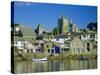 Waterfront at Fowey, Cornwall, England, UK-Julia Bayne-Stretched Canvas