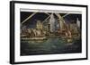 Waterfront at Night, Detroit, Michigan, USA-null-Framed Giclee Print