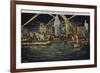 Waterfront at Night, Detroit, Michigan, USA-null-Framed Giclee Print