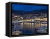 Waterfront at Night, Monte Carlo, Principality of Monaco, Cote d'Azur, Mediterranean, Europe-Sergio Pitamitz-Framed Stretched Canvas