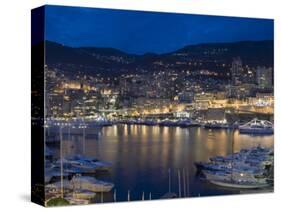 Waterfront at Night, Monte Carlo, Principality of Monaco, Cote d'Azur, Mediterranean, Europe-Sergio Pitamitz-Stretched Canvas