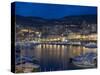 Waterfront at Night, Monte Carlo, Principality of Monaco, Cote d'Azur, Mediterranean, Europe-Sergio Pitamitz-Stretched Canvas