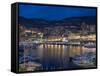 Waterfront at Night, Monte Carlo, Principality of Monaco, Cote d'Azur, Mediterranean, Europe-Sergio Pitamitz-Framed Stretched Canvas