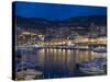 Waterfront at Night, Monte Carlo, Principality of Monaco, Cote d'Azur, Mediterranean, Europe-Sergio Pitamitz-Stretched Canvas