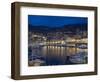 Waterfront at Night, Monte Carlo, Principality of Monaco, Cote d'Azur, Mediterranean, Europe-Sergio Pitamitz-Framed Photographic Print