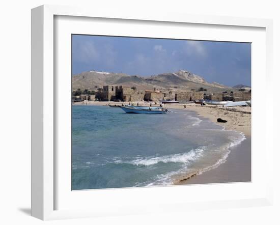 Waterfront at Qalansiah, an Important Fishing Village in the Northwest of Socotra Island-Nigel Pavitt-Framed Photographic Print