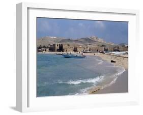 Waterfront at Qalansiah, an Important Fishing Village in the Northwest of Socotra Island-Nigel Pavitt-Framed Photographic Print