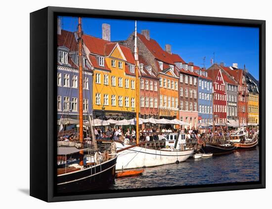 Waterfront District, Nyhavn, Copenhagen, Denmark, Scandinavia, Europe-Gavin Hellier-Framed Stretched Canvas