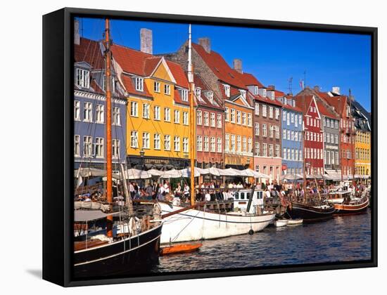 Waterfront District, Nyhavn, Copenhagen, Denmark, Scandinavia, Europe-Gavin Hellier-Framed Stretched Canvas