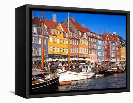 Waterfront District, Nyhavn, Copenhagen, Denmark, Scandinavia, Europe-Gavin Hellier-Framed Stretched Canvas