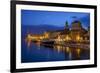 Waterfront Lit Up at Dusk, Trogir, UNESCO World Heritage Site, Dalmatian Coast, Croatia, Europe-John Miller-Framed Photographic Print