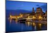 Waterfront Lit Up at Dusk, Trogir, UNESCO World Heritage Site, Dalmatian Coast, Croatia, Europe-John Miller-Mounted Photographic Print