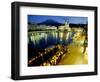 Waterfront Pavement Cafes, Lucerne, Switzerland-Simon Harris-Framed Photographic Print