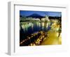 Waterfront Pavement Cafes, Lucerne, Switzerland-Simon Harris-Framed Photographic Print