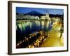 Waterfront Pavement Cafes, Lucerne, Switzerland-Simon Harris-Framed Photographic Print