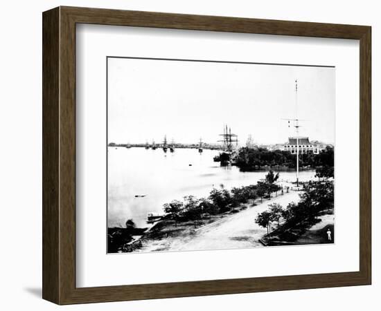 Waterfront, Saigon, C.1870s-null-Framed Photographic Print