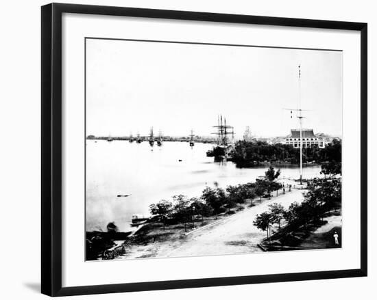 Waterfront, Saigon, C.1870s-null-Framed Photographic Print