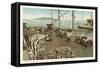 Waterfront Scene, San Francisco, California-null-Framed Stretched Canvas