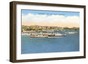 Waterfront, Smith Cove, Seattle, Washington-null-Framed Art Print