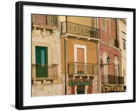 Waterfront Sunrise on Lungomoare Elio Vittorini, Ortygia Island, Syracuse, Sicily, Italy-Walter Bibikow-Framed Photographic Print