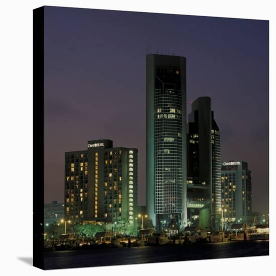 Waterfront View of City Skyline, Corpus Christi, Texas-Walter Bibikow-Stretched Canvas