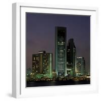 Waterfront View of City Skyline, Corpus Christi, Texas-Walter Bibikow-Framed Photographic Print