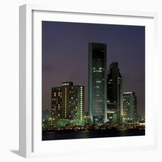 Waterfront View of City Skyline, Corpus Christi, Texas-Walter Bibikow-Framed Photographic Print