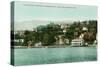 Waterfront View of San Francisco Yacht Club Bldg - Sausalito, CA-Lantern Press-Stretched Canvas