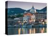 Waterfront View of Southern Harbor, Lesvos, Mithymna, Northeastern Aegean Islands, Greece-Walter Bibikow-Stretched Canvas