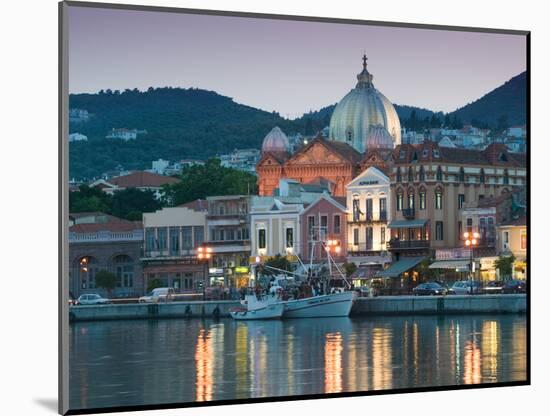 Waterfront View of Southern Harbor, Lesvos, Mithymna, Northeastern Aegean Islands, Greece-Walter Bibikow-Mounted Photographic Print