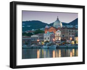 Waterfront View of Southern Harbor, Lesvos, Mithymna, Northeastern Aegean Islands, Greece-Walter Bibikow-Framed Photographic Print