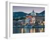 Waterfront View of Southern Harbor, Lesvos, Mithymna, Northeastern Aegean Islands, Greece-Walter Bibikow-Framed Photographic Print