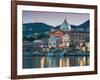 Waterfront View of Southern Harbor, Lesvos, Mithymna, Northeastern Aegean Islands, Greece-Walter Bibikow-Framed Photographic Print