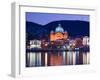 Waterfront View of Southern Harbor, Lesvos, Mithymna, Northeastern Aegean Islands, Greece-Walter Bibikow-Framed Photographic Print