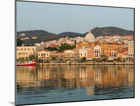 Waterfront View of Southern Harbor, Lesvos, Mithymna, Northeastern Aegean Islands, Greece-Walter Bibikow-Mounted Photographic Print