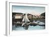 Waterfront View of the Floating Dock - Wrangell, AK-Lantern Press-Framed Art Print