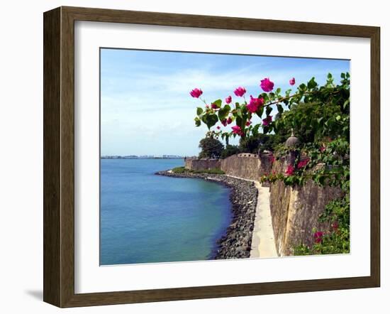 Waterfront Walkway, Fort San Felipe Del Morro, San Juan, Puerto Rico, USA, Caribbean-Miva Stock-Framed Premium Photographic Print