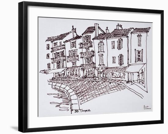 Waterfront walkway, Saint-Tropez, French Riviera, France-Richard Lawrence-Framed Photographic Print