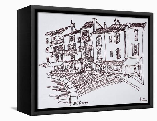 Waterfront walkway, Saint-Tropez, French Riviera, France-Richard Lawrence-Framed Stretched Canvas