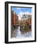 Waterfront Warehouses and Lofts in the Speicherstadt Warehouse District of Hamburg, Germany,-Miva Stock-Framed Premium Photographic Print