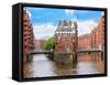 Waterfront Warehouses in the Speicherstadt Warehouse District of Hamburg, Germany-Miva Stock-Framed Stretched Canvas