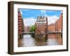 Waterfront Warehouses in the Speicherstadt Warehouse District of Hamburg, Germany-Miva Stock-Framed Premium Photographic Print