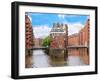 Waterfront Warehouses in the Speicherstadt Warehouse District of Hamburg, Germany-Miva Stock-Framed Premium Photographic Print