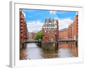 Waterfront Warehouses in the Speicherstadt Warehouse District of Hamburg, Germany-Miva Stock-Framed Photographic Print